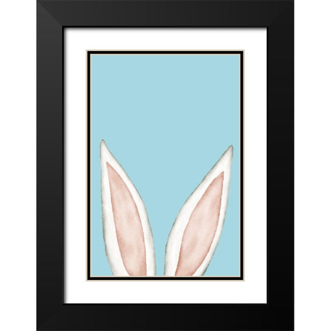 Bunny Ears Black Modern Wood Framed Art Print with Double Matting by JJ Design
