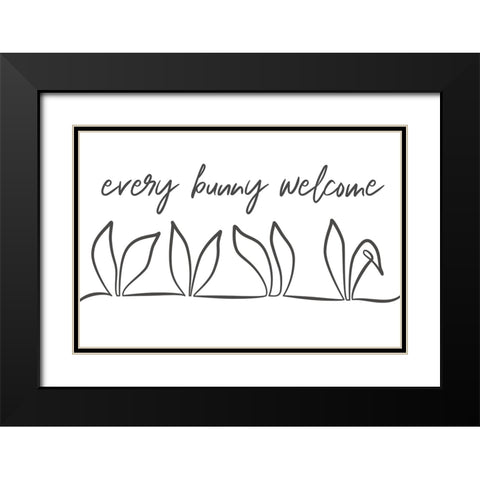 Every Bunny Black Modern Wood Framed Art Print with Double Matting by JJ Design