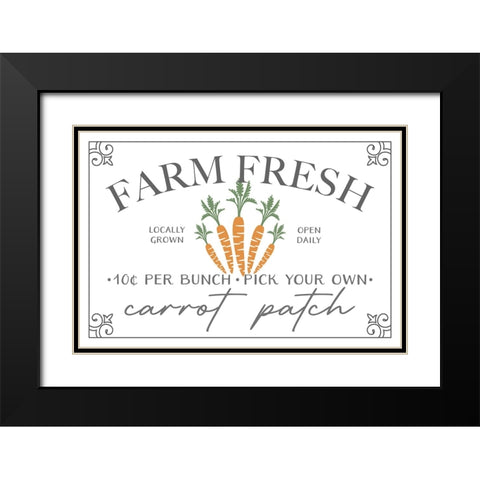 Farm Fresh Carrots Black Modern Wood Framed Art Print with Double Matting by JJ Design