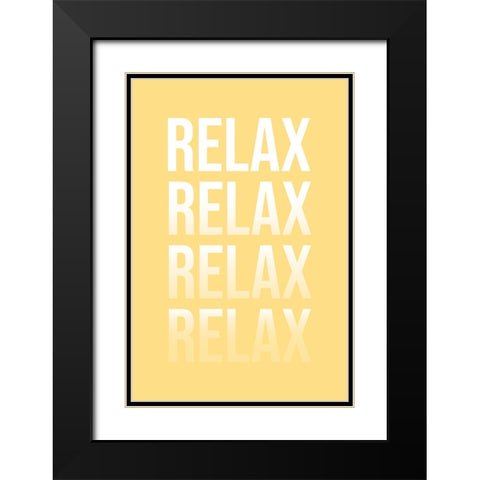 Relax Black Modern Wood Framed Art Print with Double Matting by JJ Design