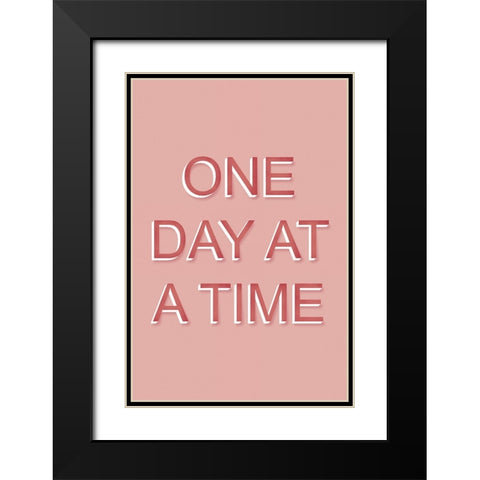 One Day at a Time Black Modern Wood Framed Art Print with Double Matting by JJ Design