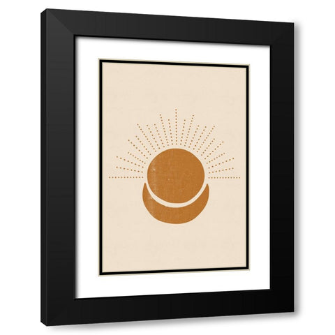 Sun and Moon Black Modern Wood Framed Art Print with Double Matting by JJ Design