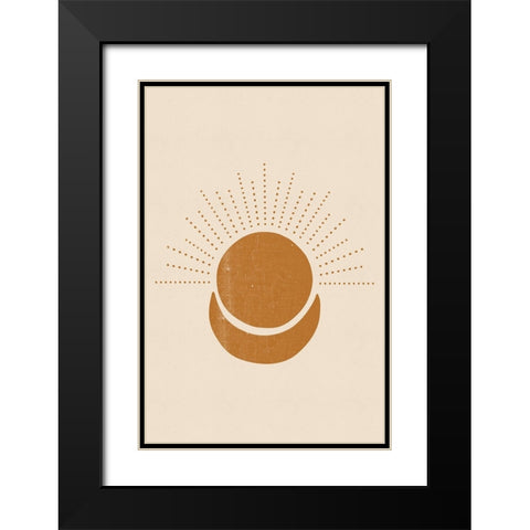 Sun and Moon Black Modern Wood Framed Art Print with Double Matting by JJ Design