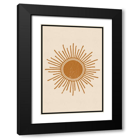 Sun Black Modern Wood Framed Art Print with Double Matting by JJ Design