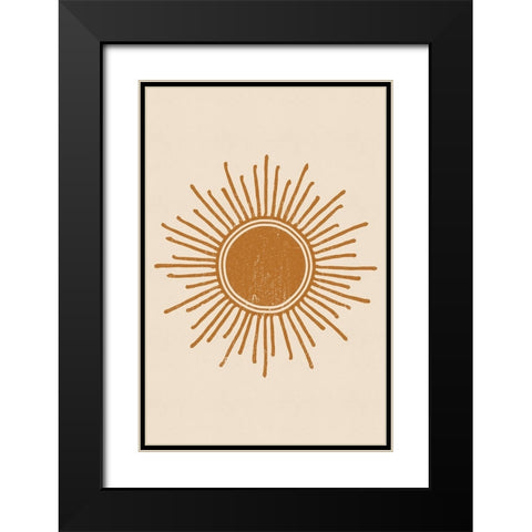 Sun Black Modern Wood Framed Art Print with Double Matting by JJ Design