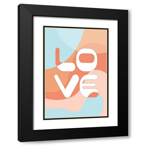 Love Black Modern Wood Framed Art Print with Double Matting by JJ Design