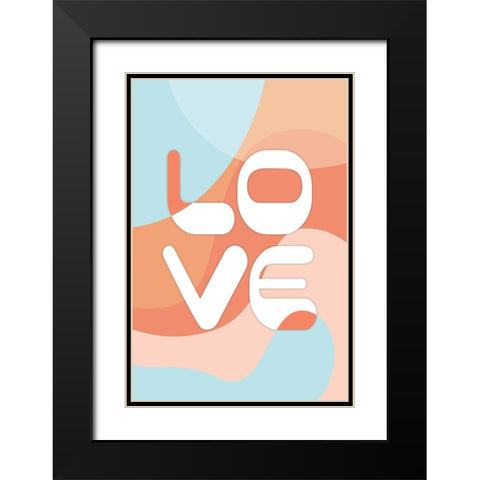 Love Black Modern Wood Framed Art Print with Double Matting by JJ Design
