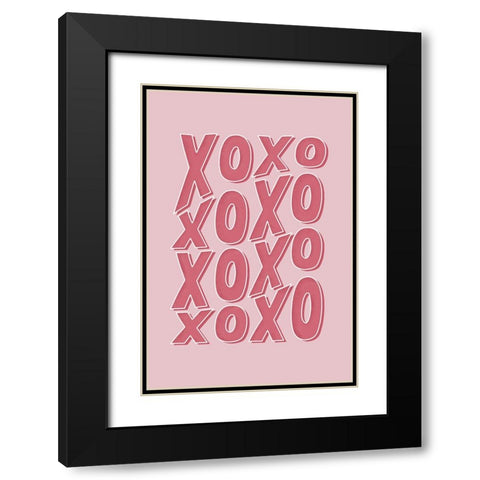 XOXO Black Modern Wood Framed Art Print with Double Matting by JJ Design