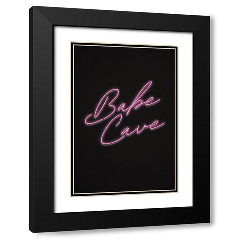 Babe Cave Black Modern Wood Framed Art Print with Double Matting by JJ Design