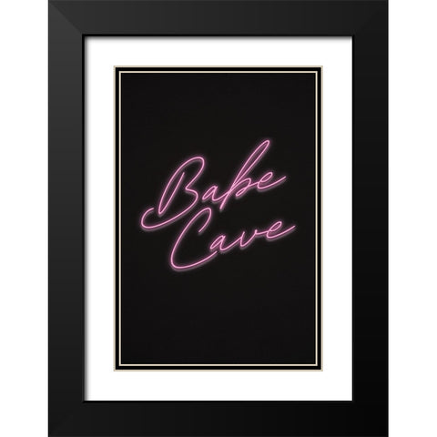 Babe Cave Black Modern Wood Framed Art Print with Double Matting by JJ Design