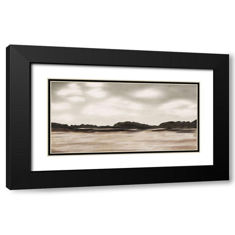 Neutral Landscape Black Modern Wood Framed Art Print with Double Matting by JJ Design