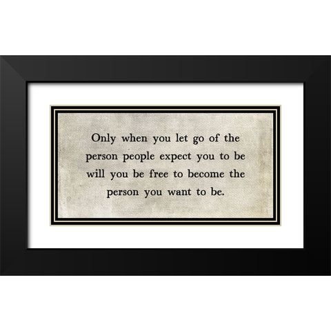 Let Go Black Modern Wood Framed Art Print with Double Matting by JJ Design