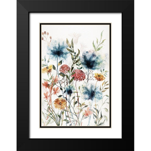 Wildflowers II Black Modern Wood Framed Art Print with Double Matting by JJ Design