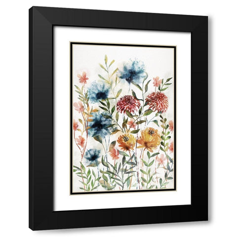 Wildflowers II Black Modern Wood Framed Art Print with Double Matting by JJ Design