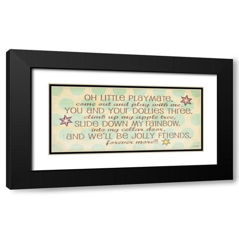 Little Playmate Black Modern Wood Framed Art Print with Double Matting by Moulton, Jo