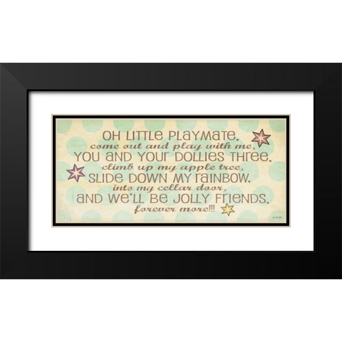 Little Playmate Black Modern Wood Framed Art Print with Double Matting by Moulton, Jo