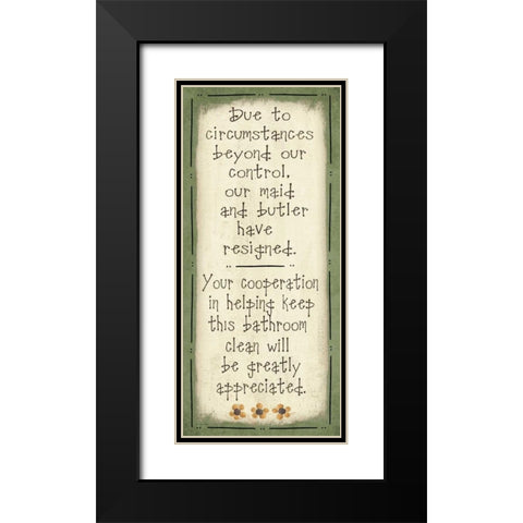 Bathroom Clean Black Modern Wood Framed Art Print with Double Matting by Moulton, Jo