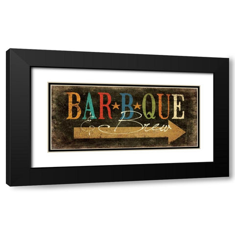 BBQ and Brew Black Modern Wood Framed Art Print with Double Matting by Moulton, Jo