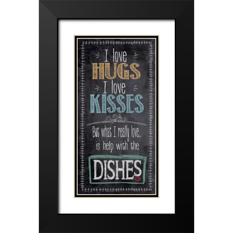 I Love Black Modern Wood Framed Art Print with Double Matting by Moulton, Jo