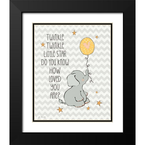 Twinkle Love Black Modern Wood Framed Art Print with Double Matting by Moulton, Jo