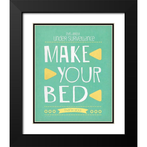 Make Your Bed Black Modern Wood Framed Art Print with Double Matting by Moulton, Jo