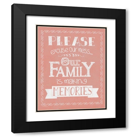Memories - Coral Black Modern Wood Framed Art Print with Double Matting by Moulton, Jo