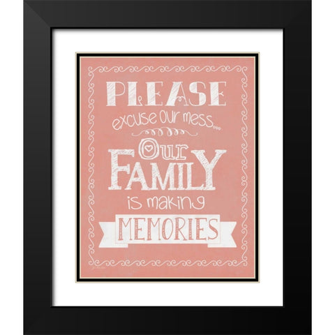 Memories - Coral Black Modern Wood Framed Art Print with Double Matting by Moulton, Jo