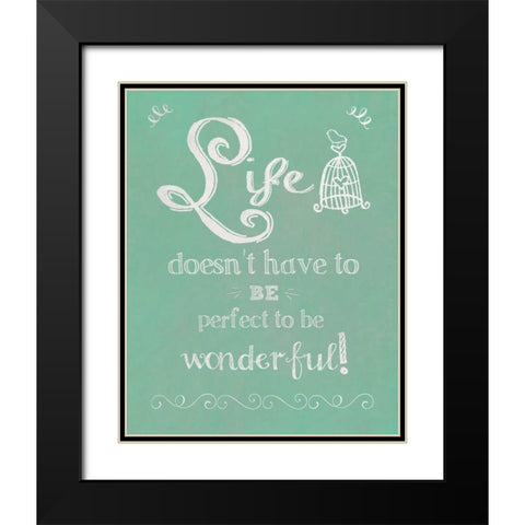 Wonderful Perfect - Mint Black Modern Wood Framed Art Print with Double Matting by Moulton, Jo