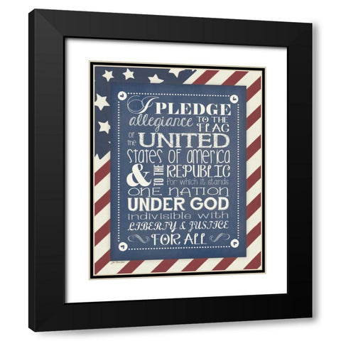 Pledge of Allegiance Black Modern Wood Framed Art Print with Double Matting by Moulton, Jo