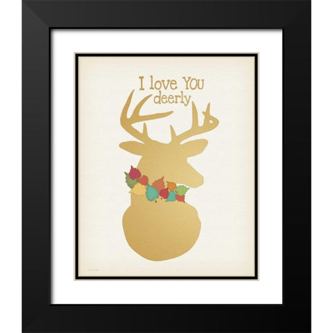 I Love You Deerly Black Modern Wood Framed Art Print with Double Matting by Moulton, Jo