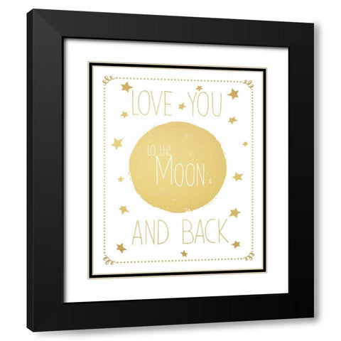 Moon and Back Black Modern Wood Framed Art Print with Double Matting by Moulton, Jo