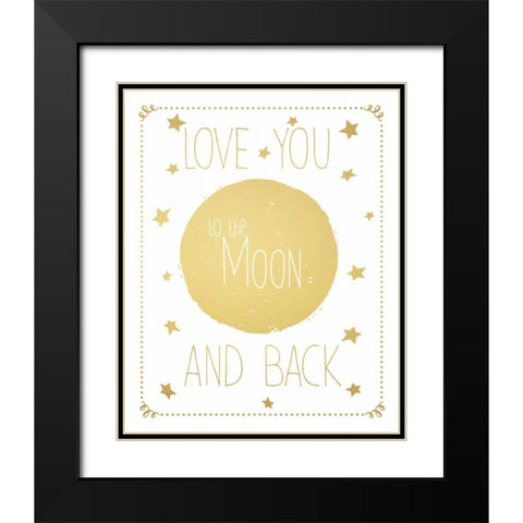 Moon and Back Black Modern Wood Framed Art Print with Double Matting by Moulton, Jo