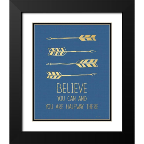 Believe Black Modern Wood Framed Art Print with Double Matting by Moulton, Jo