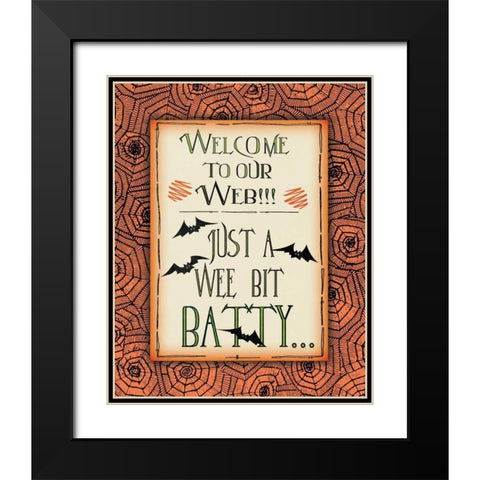 Batty Black Modern Wood Framed Art Print with Double Matting by Moulton, Jo