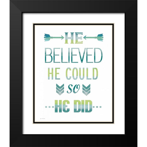 He Believed Black Modern Wood Framed Art Print with Double Matting by Moulton, Jo