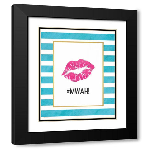 Mwah  Black Modern Wood Framed Art Print with Double Matting by Moulton, Jo