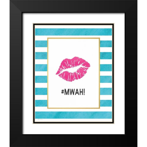 Mwah  Black Modern Wood Framed Art Print with Double Matting by Moulton, Jo