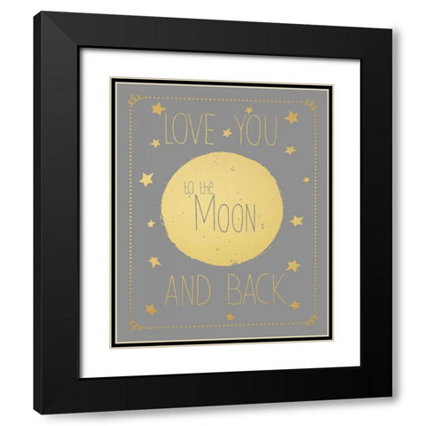 Moon and Back Gold Font Black Modern Wood Framed Art Print with Double Matting by Moulton, Jo