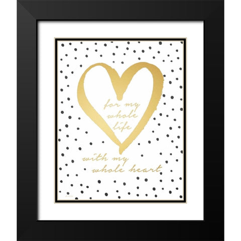 Whole Heart Black Modern Wood Framed Art Print with Double Matting by Moulton, Jo