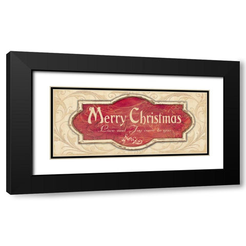 Merry Christmas Black Modern Wood Framed Art Print with Double Matting by Moulton, Jo
