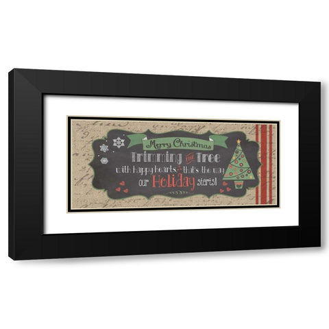 Merry Christmas Black Modern Wood Framed Art Print with Double Matting by Moulton, Jo