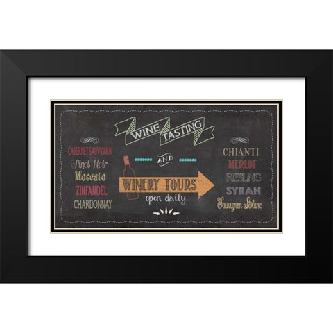 Wine Tasting Black Modern Wood Framed Art Print with Double Matting by Moulton, Jo
