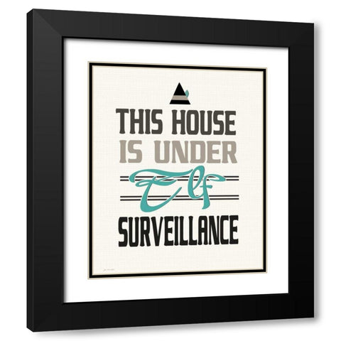 Elf Surveillance Black Modern Wood Framed Art Print with Double Matting by Moulton, Jo