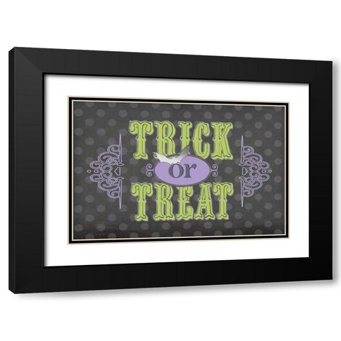 Trick or Treat Black Modern Wood Framed Art Print with Double Matting by Moulton, Jo