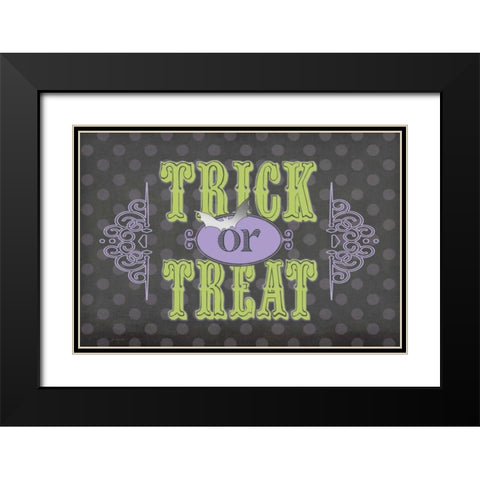 Trick or Treat Black Modern Wood Framed Art Print with Double Matting by Moulton, Jo