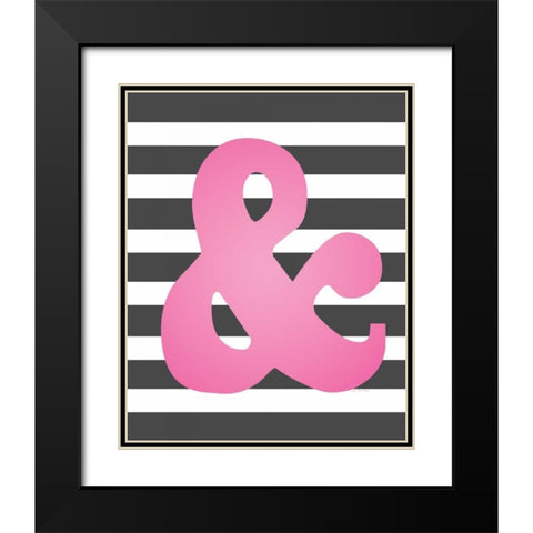 Faux Pink Ampersand 2 Black Modern Wood Framed Art Print with Double Matting by Moulton, Jo