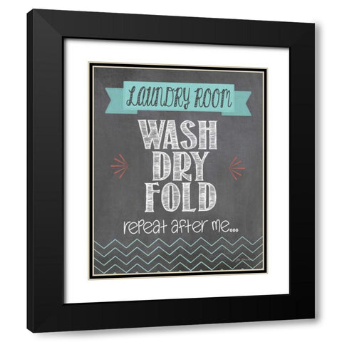 Repeat After Me Black Modern Wood Framed Art Print with Double Matting by Moulton, Jo