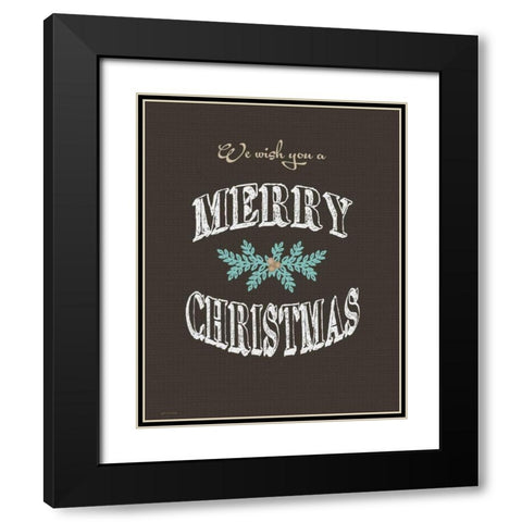 Merry Christmas Wish Black Modern Wood Framed Art Print with Double Matting by Moulton, Jo