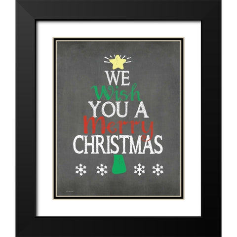 We Wish You Black Modern Wood Framed Art Print with Double Matting by Moulton, Jo
