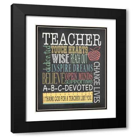 Teacher Subway Black Modern Wood Framed Art Print with Double Matting by Moulton, Jo